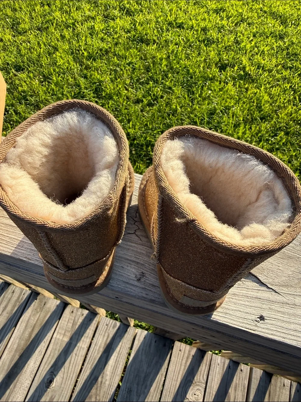 UGG Kids Glitter Short Boot - Rose Gold Sparkle